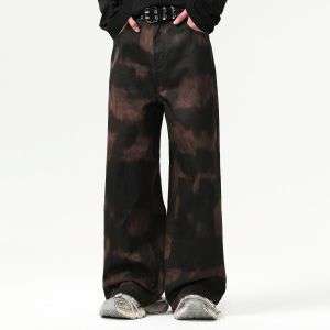 Black Camouflage Wide Leg Pants