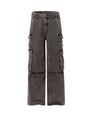 Custom Jeans Manufacturer for Wide Leg Denim Cargo Pants
