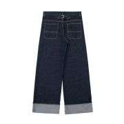 Indigo Cuffable Hem Baggy Jeans