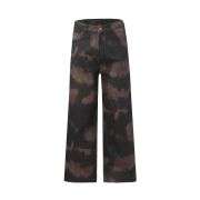 Black Camouflage Wide Leg Pants