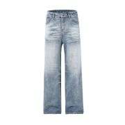 Washed Wrinkles Baggy Jeans