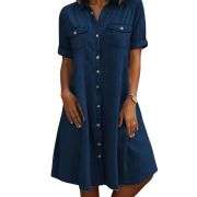 Women’s Loose Fit Denim Shirt Dress
