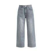 Straight-Leg Washed Ankle Jeans
