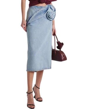 Floral Denim Midi Skirt Manufacturer for Women’s Brands