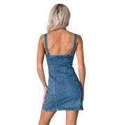 Button-Front Fitted Denim Cami Minidress