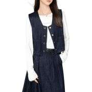 Women’s Boxy Cropped Denim Vest