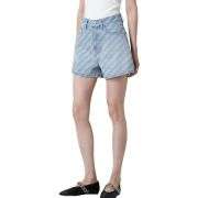 Faded Check Vintage Washed Denim Shorts