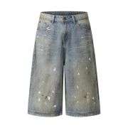 Ink Splash Vintage Wash Bermuda Shorts