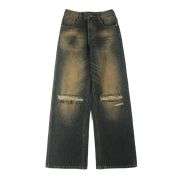 Heavy Wash Ripped Baggy Jeans