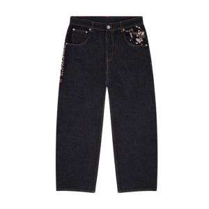 Plum Blossom Embroidery Relaxed Fit Jeans