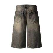 Vintage Wash Straight Leg Denim Bermuda Shorts