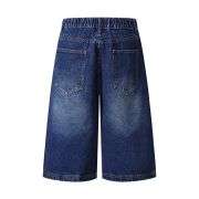 Star Patchwork Denim Bermuda Shorts