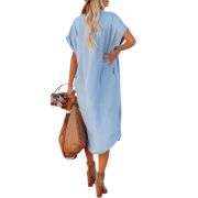 Oversized Denim Midi Shirtdress
