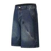 Elastic Waist Decorative Zip Bermuda Shorts