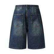 Elastic Waist Decorative Zip Bermuda Shorts