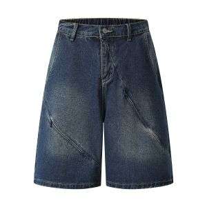 Elastic Waist Decorative Zip Bermuda Shorts