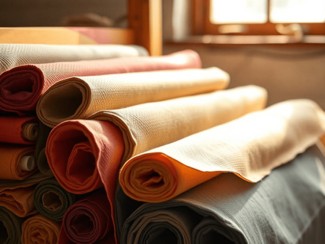 Natural hemp fibers used for sustainable fabric production and eco-friendly apparel development