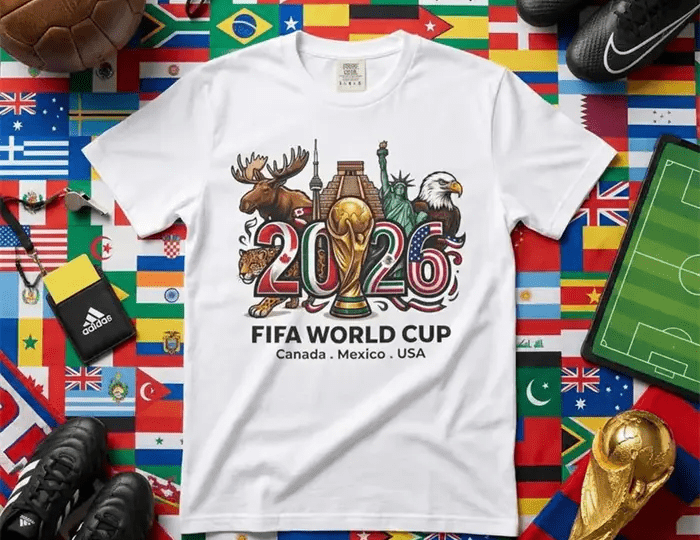Licensed football merchandise including jerseys, scarves, and fan apparel for global markets
