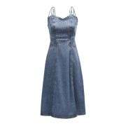 Slim-Fit Midi Denim Cami Dress