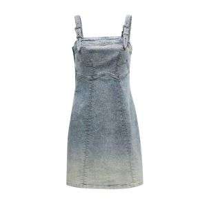 Vintage Washed Ombre Denim Cami Mini Dress