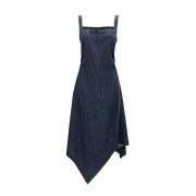 Women’s Irregular Waist-Cinched Denim Cami Dress