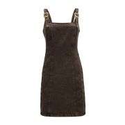 Women’s Vintage Washed High-Waist Denim Cami Mini Dress