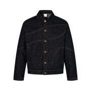 Vintage Deconstructed Washed Raw Denim Jacket
