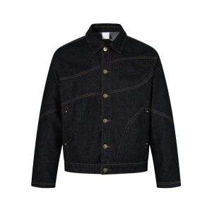 Vintage Deconstructed Washed Raw Denim Jacket