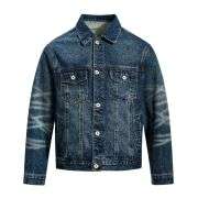 Washed Denim Turn-Down Collar Street Jacket