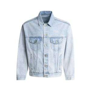 Cropped Vintage Distressed Workwear Turn-Down Collar Denim Jacket