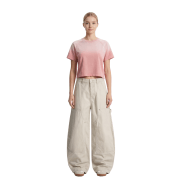 Light Tumble Monkey Wash Gradient Round Neck Cropped Short Sleeve T-Shirt