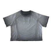 Inside-Out Tumble Washed Raglan Sleeve Round Neck Cropped T-Shirt