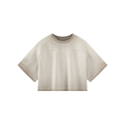 Inside-Out Tumble Washed Vintage Crew Neck Drop Shoulder Cropped T-Shirt