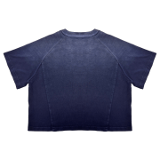 Light Tumble Monkey Wash Gradient Casual Loose Fit Top Crew Neck Cropped T-Shirt