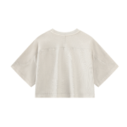 Snow Washed Vintage Crew Neck Drop Shoulder Cropped T-Shirt