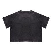 Inside-Out Tumble Washed Round Neck Cropped Short Sleeve T-Shirt