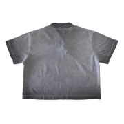 Inside-Out Tumble Washed Qipao Collar Short Sleeve Cropped T-Shirt