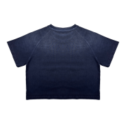 Light Tumble Monkey Wash Gradient Round Neck Cropped Short Sleeve T-Shirt