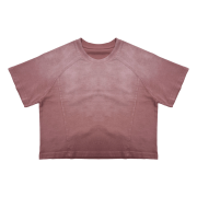 Light Tumble Monkey Wash Gradient Casual Loose Fit Top Crew Neck Cropped T-Shirt