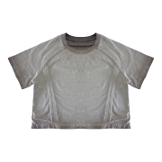 Inside-Out Tumble Washed Raglan Sleeve Round Neck Cropped T-Shirt