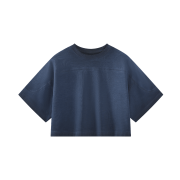 Inside-Out Tumble Washed Vintage Crew Neck Drop Shoulder Cropped T-Shirt