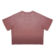 Light Tumble Monkey Wash Gradient Casual Loose Fit Top Crew Neck Cropped T-Shirt