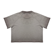 Inside-Out Tumble Washed Round Neck Cropped Short Sleeve T-Shirt
