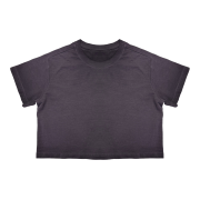 Inside-Out Tumble Washed Round Neck Cropped Short Sleeve T-Shirt