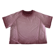 Inside-Out Tumble Washed Raglan Sleeve Round Neck Cropped T-Shirt