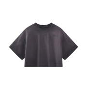Inside-Out Tumble Washed Vintage Crew Neck Drop Shoulder Cropped T-Shirt