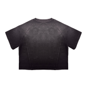 Light Tumble Monkey Wash Gradient Casual Loose Fit Top Crew Neck Cropped T-Shirt