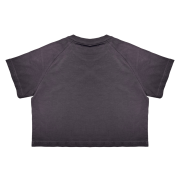 Inside-Out Tumble Washed Round Neck Cropped Short Sleeve T-Shirt