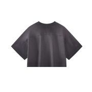Inside-Out Tumble Washed Vintage Crew Neck Drop Shoulder Cropped T-Shirt