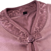 Inside-Out Tumble Washed Qipao Collar Short Sleeve Cropped T-Shirt